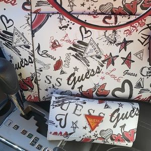 Guess graffiti tote bag.